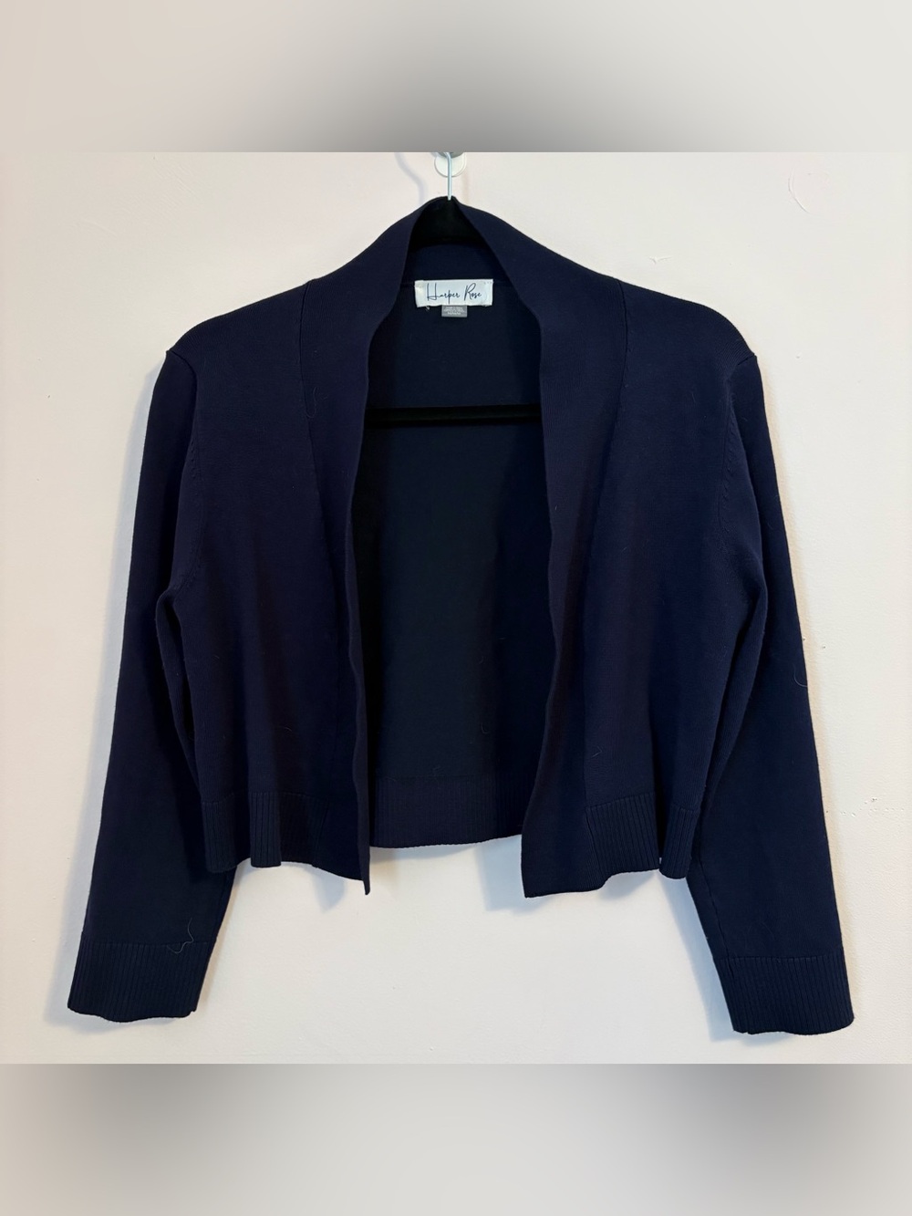 Harper Rose Open-Front Navy Women's Sweater Cardigan